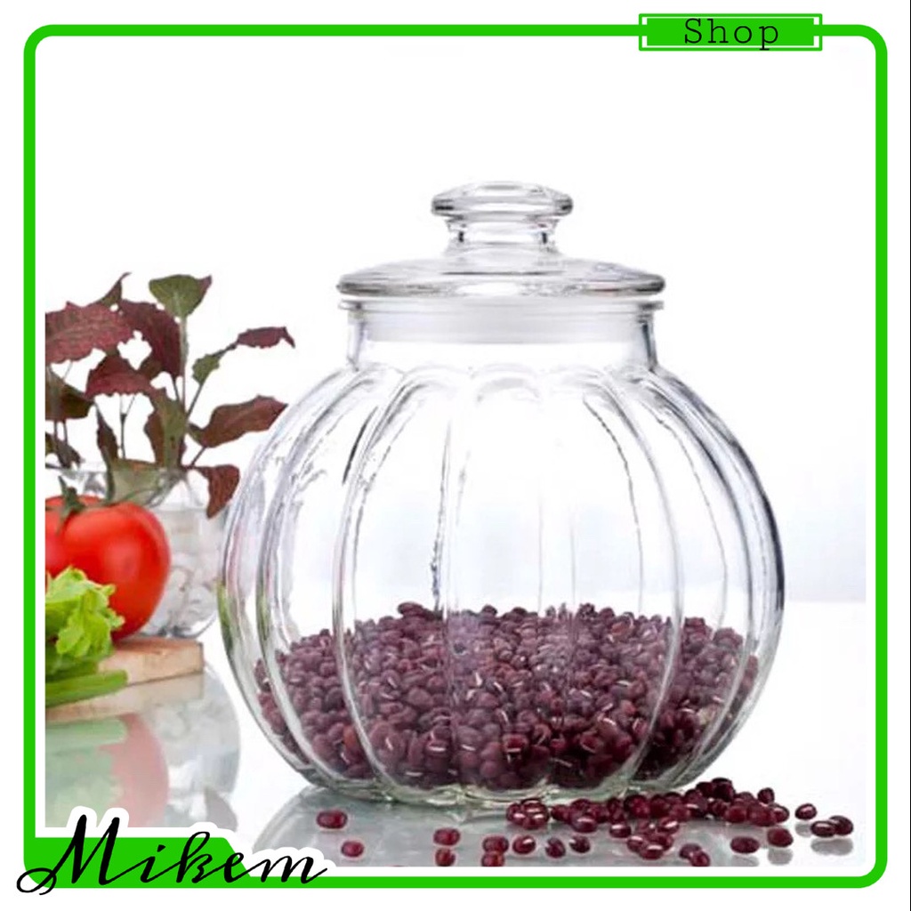 Hủ Thủy Tinh Cao Cấp dung tích 1900ml làm dưa - đựng bánh kẹo loại hạt có ron cao su chồng hở lọ thủy tinh trái bí