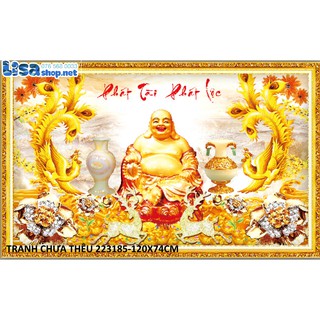 Tranh thêu PHẬT DI LẠC 120x74cm chưa thêu 223150
