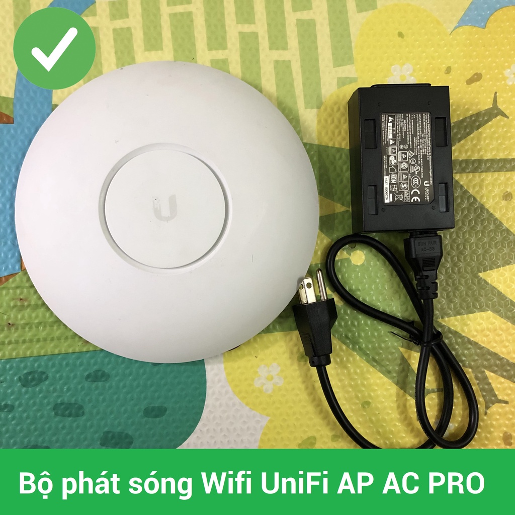 (HCM) Bộ phát sóng Wifi UniFi AP AC PRO tốc độ 1750Mbps, chịu tải 100 Use, Lan 1GB, Kèm nguồn POE chính hãng