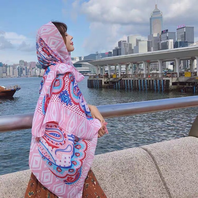Khăn choàng boho in hoạ tiết thổ cẩm du lịch biển - Maben
