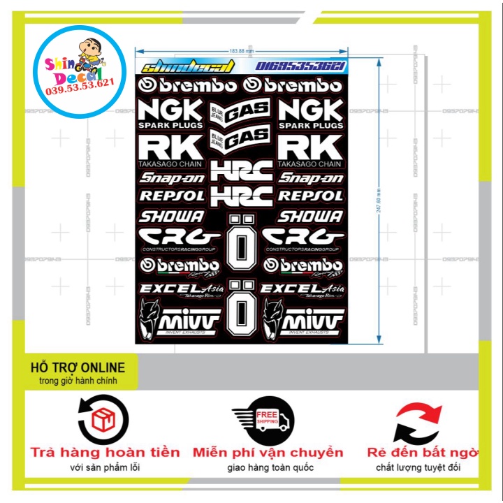 26 LOGO STICKER TRẮNG ĐEN 06 - SHINDECAL2