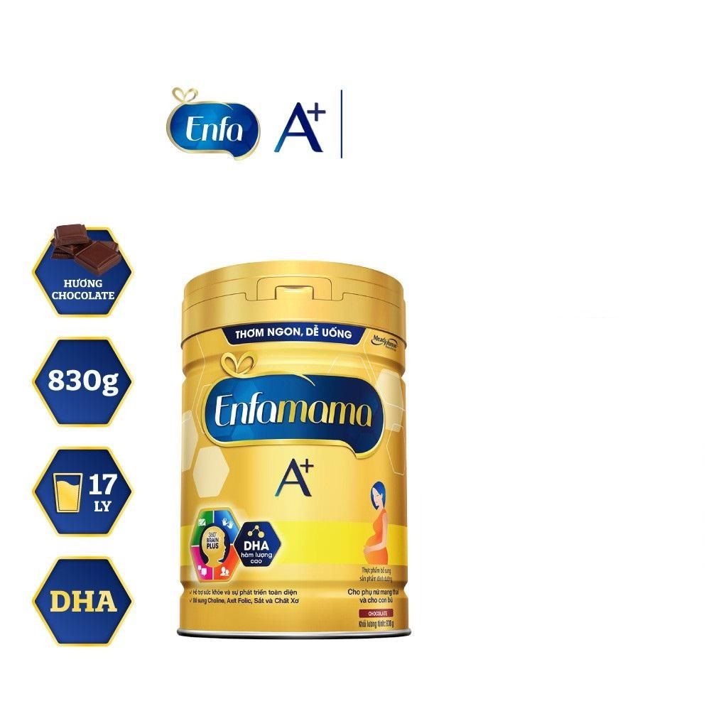 Sữa bột Enfa Mama A+ Hương Chocolate 830g