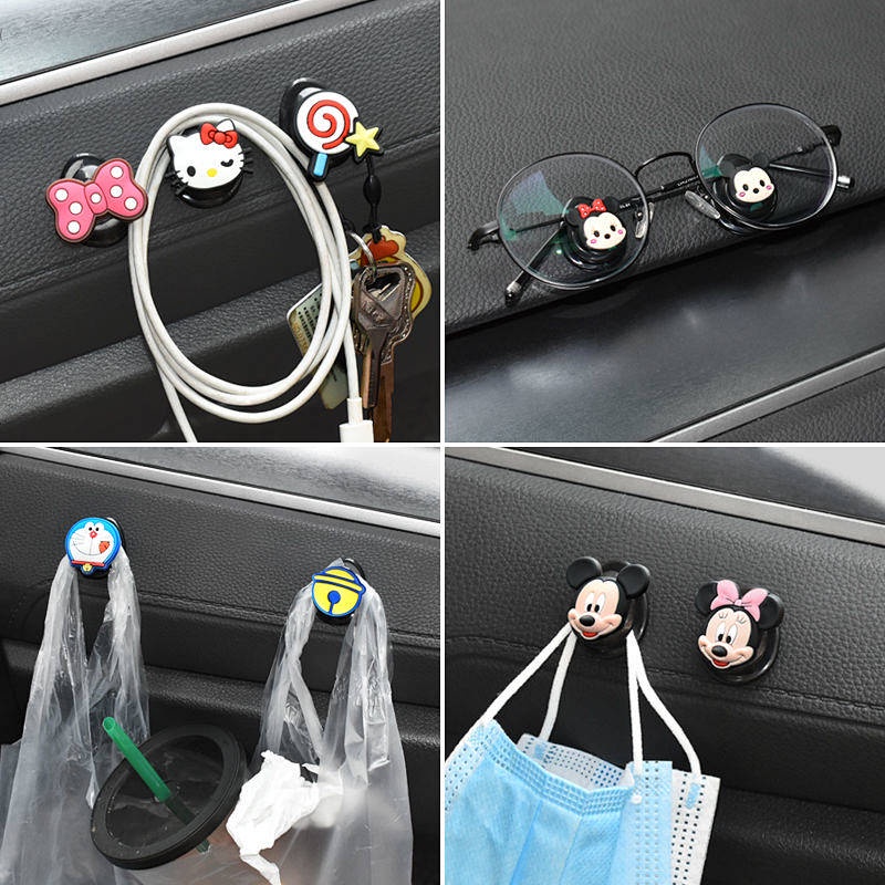 Móc treo đồ đa năng phong cách hoạt hình dễ thương gắn bảng điều khiển / ghế ngồi ô tô