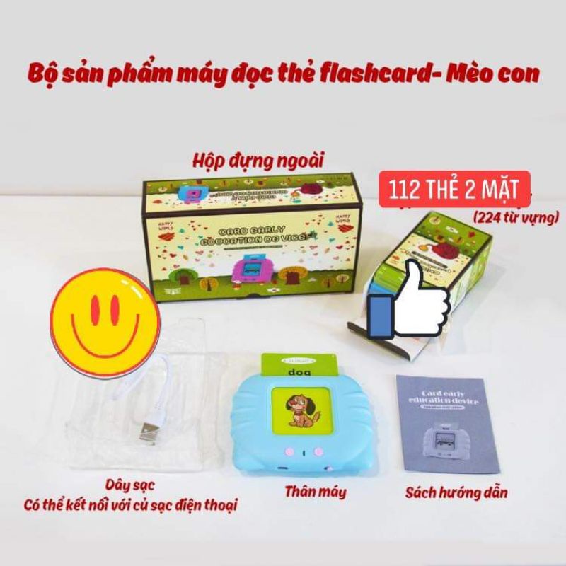 MÁY ĐỌC THẺ TIẾNG ANH FLASHCARD 244 TỪ VỰNG GIÚP BÉ LUYỆN NGHE TIẾNG ANH VÀ NHẬN BIẾT TỪ VỰNG