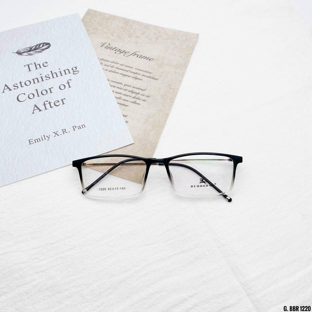Gọng kính nhựa dẻo càng kim loại nam nữ mắt vuông hàn quốc bbr Eyewear-NHẬN CẮT MẮT CẬN ,VIỄN , LOẠN THEO YÊU CẦU
