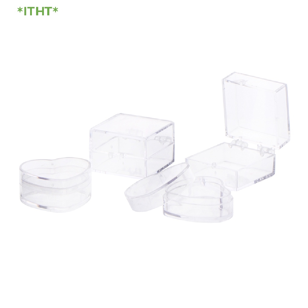 Bộ 2 Hộp Đựng Trang Sức Mini Hình Trái Tim / Vuông Dành Cho Nhà Búp Bê Mới