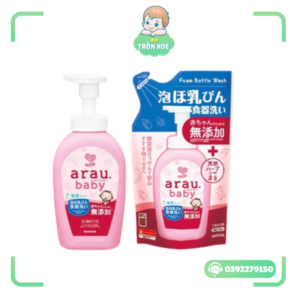 Nước rửa bình sữa Arau Baby dạng bình 500ml/dạng túi 450ml