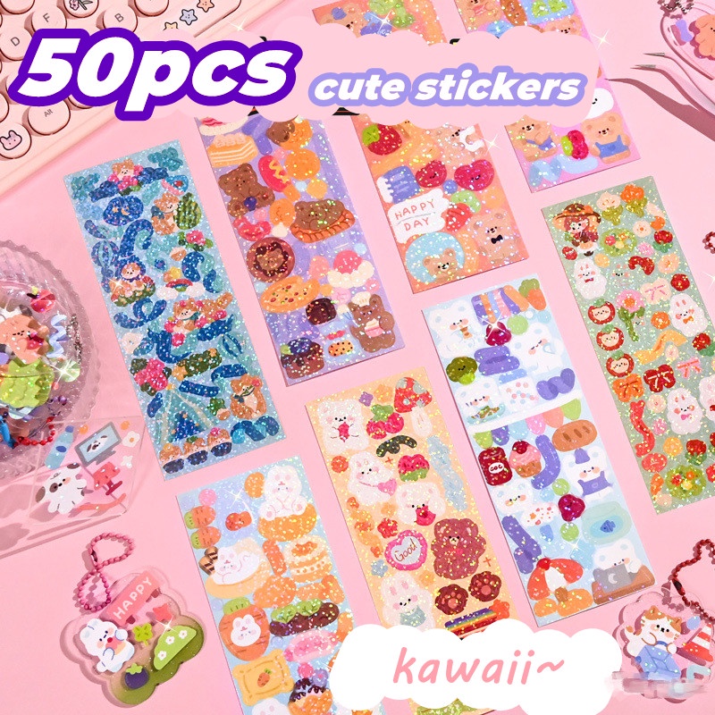 Set 50 Miếng Dán Trang Trí Hình Động Vật Dễ Thương DIY