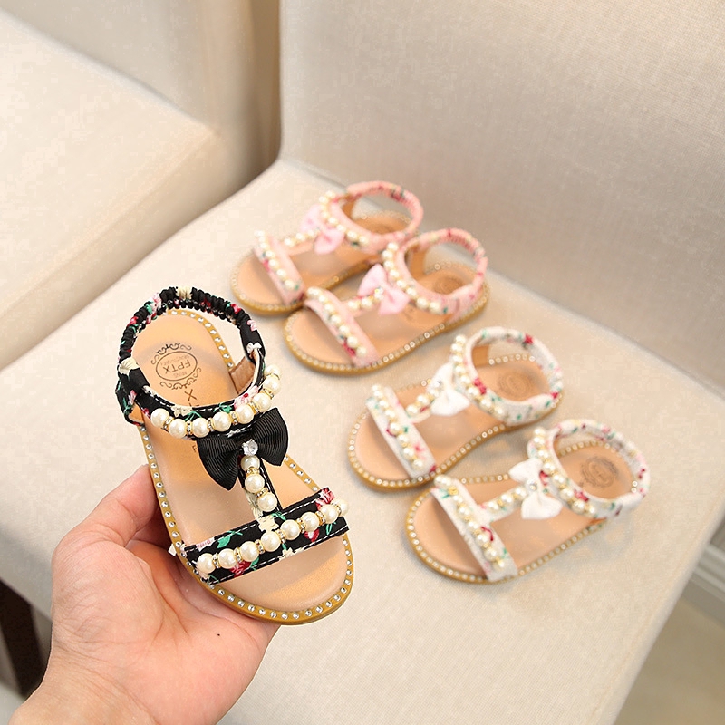 Giày sandal đính nơ thời trang dành cho bé gái từ 2-6 tuổi