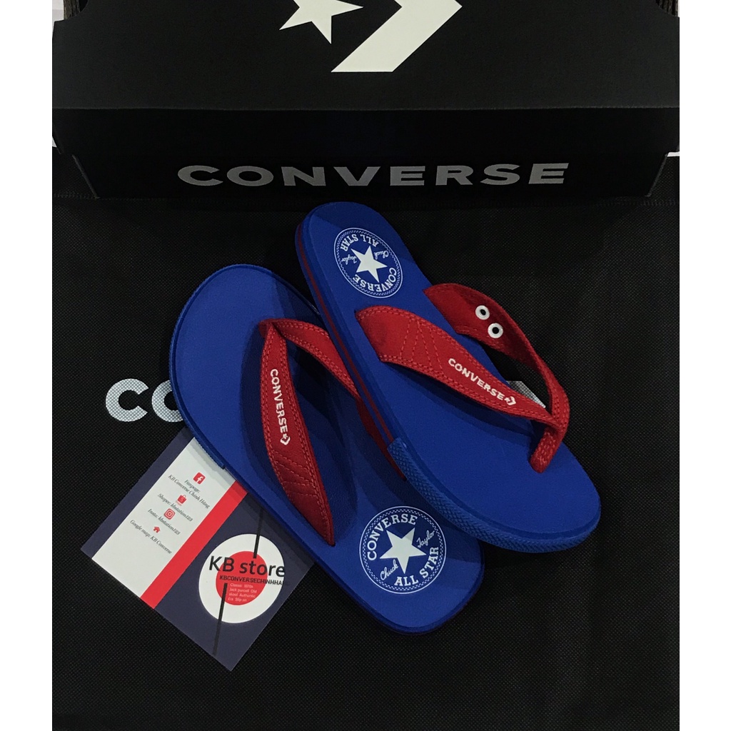 Dép Converse xanh quai đỏ chính hãng