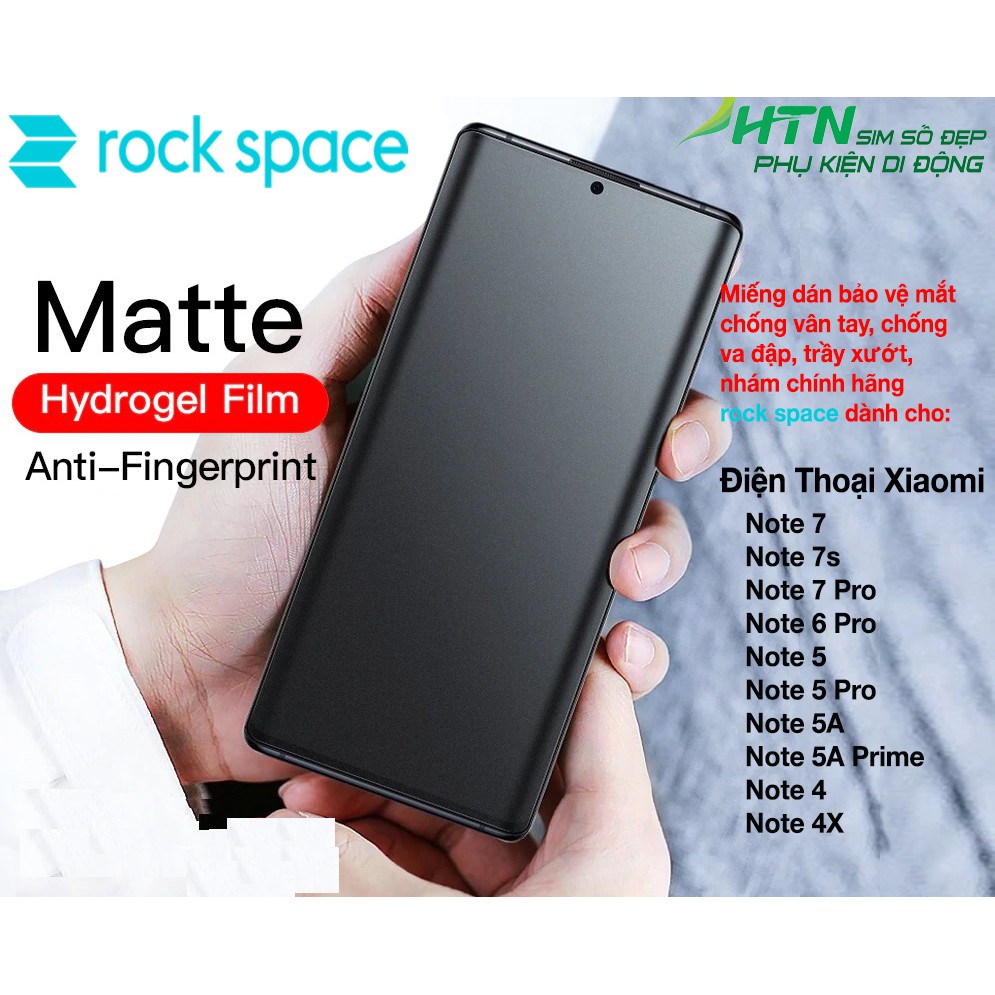 Miếng dán màn hình điện thoại Xiaomi Redmi note 7 / 6 / 5 / 4 / Pro chống va đập, chống vân tay, nhám matte rock space