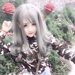 Tóc giả nguyên đầu xoăn xám khói độc đáo đã về lại sau bao ngày đứt hàng nhé 💜💜💙💛❤️