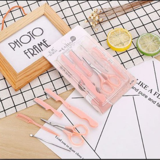 Bộ Kit Phụ Kiện Trang Điểm 5 Món Tỉa Lông Mày 🍀 Clovershop68 🍀