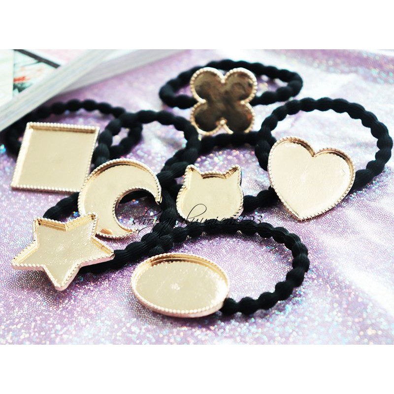 Phôi làm cột tóc bằng kim loại - Phôi làm cột tóc diy handmade