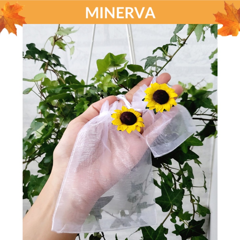 Set 5 Túi rút hoa hướng dương làm túi thơm , túi đựng quà tặng , làm đồ thủ công trang trí