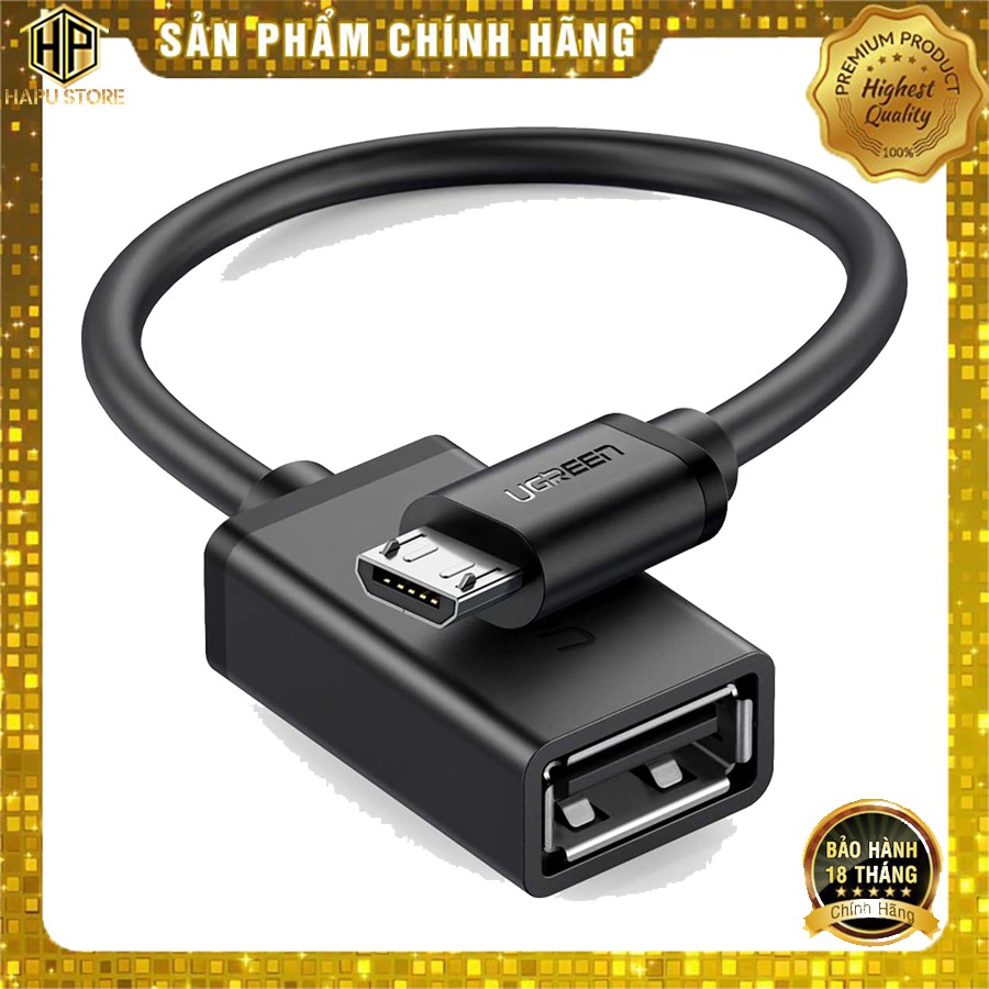 Cáp Micro USB 2.0 OTG Ugreen 10396 đen chính hãng - Hapustore