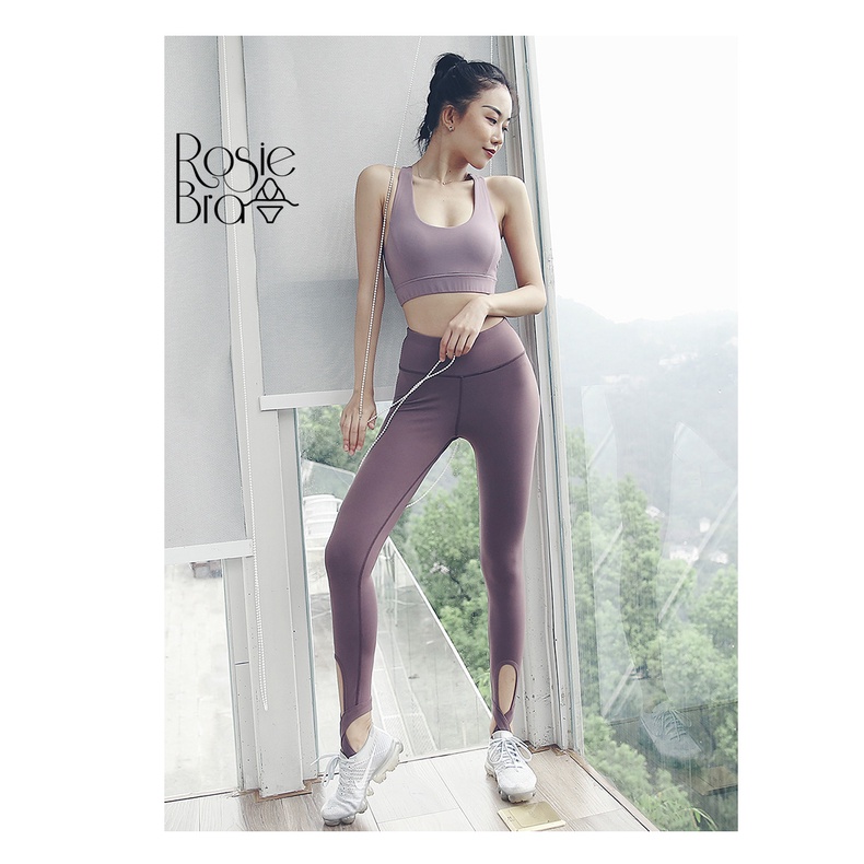 Bộ Đồ Tập Gym / Yoga Cotton Dây Chéo Sau Lưng Cao Cấp T135