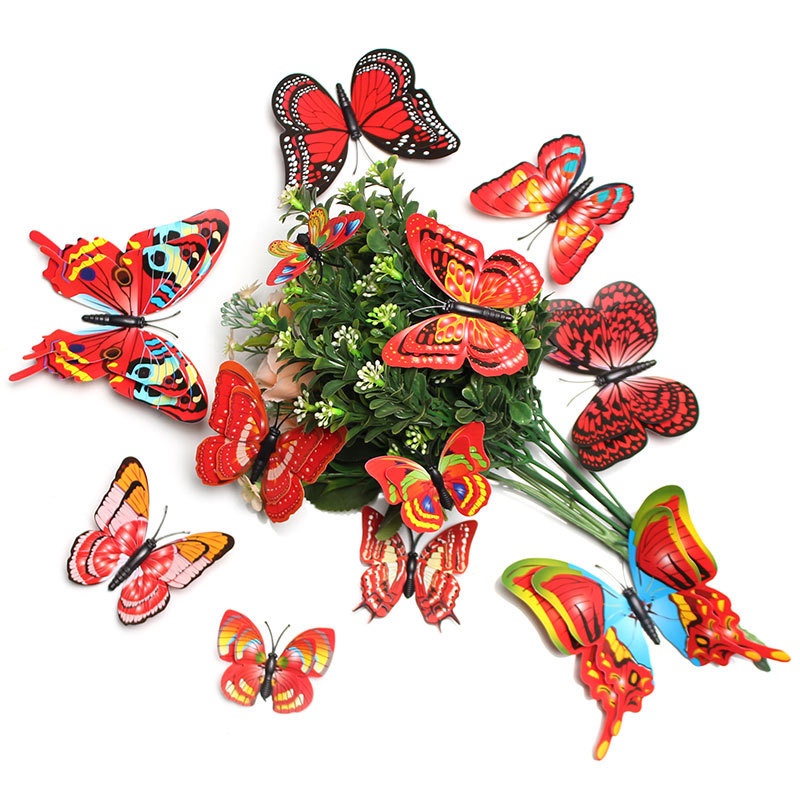 Set 12 Bướm trang trí Tủ lạnh LiLy’s decor house trang trí tường có nam châm