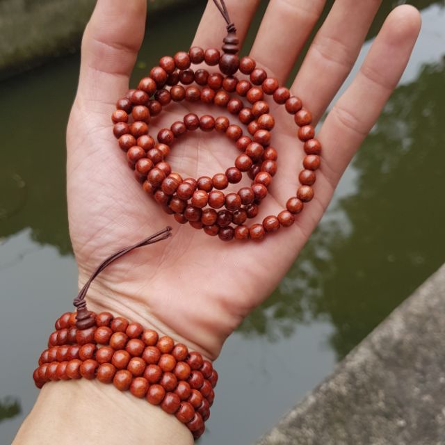 VÒNG TRÀNG GỖ GIÁNG HƯƠNG hạt tròn 5 li