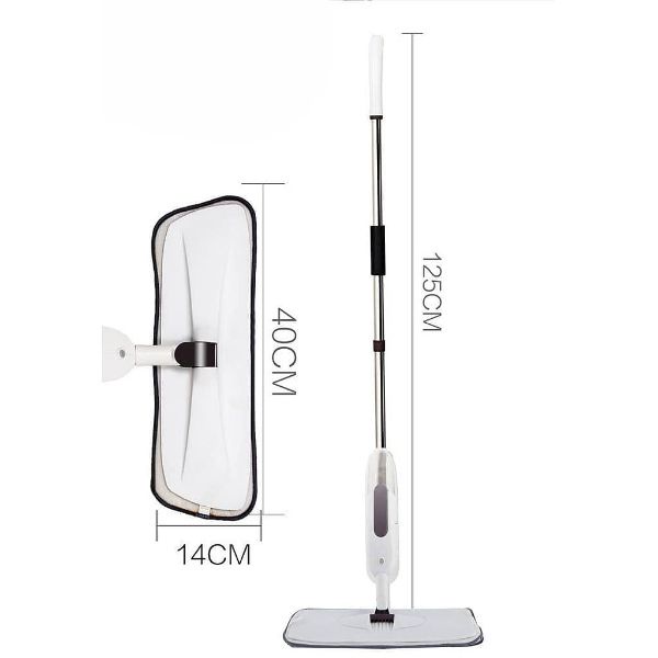 Cây Lau Nhà Phun Sương Tay Cầm Cán Dài Bằng iNox Chắc Chắn Đầu Xoay 360 Độ Tiện Dụng, Chổi Lau Nhà Thông Minh