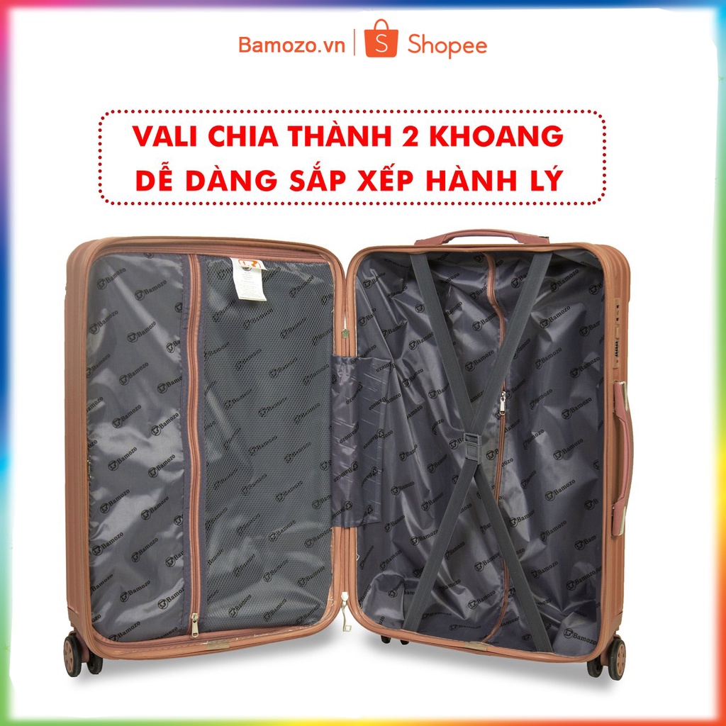 Vali Kéo Nhựa Du Lịch Size 24 Inch Cao Cấp Giá Rẻ Bền Đẹp Chống Va Đập Trầy Xước Bảo Hành 5 Năm Bamozo 8809