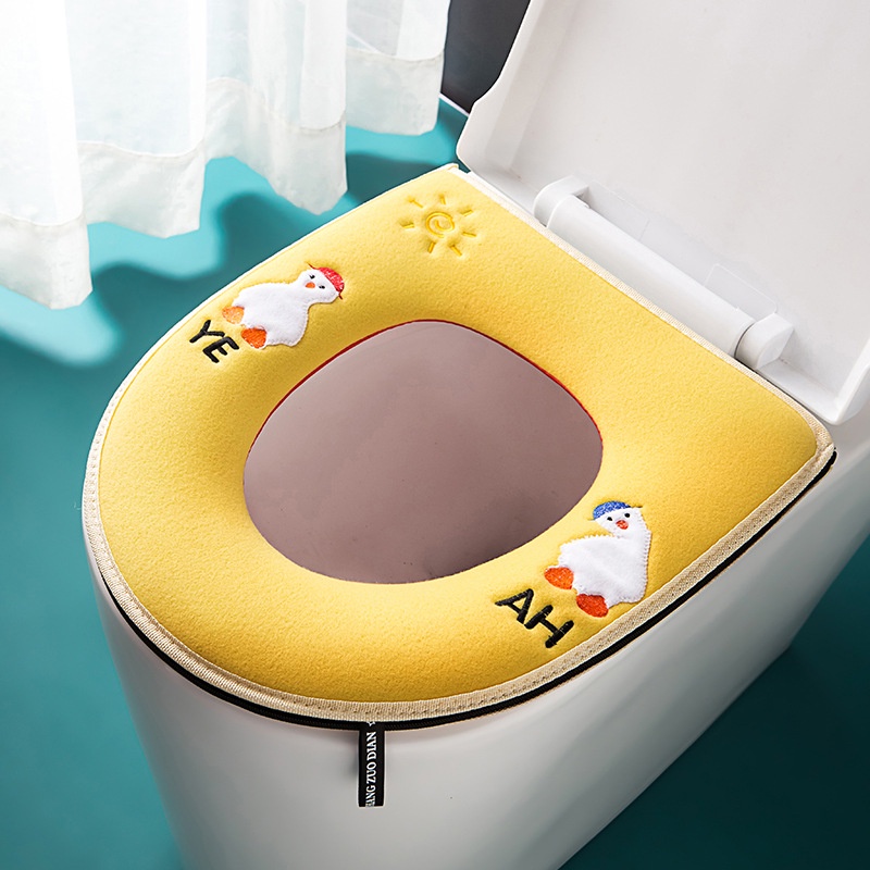 Miếng đệm lót bồn cầu bằng lông nhung dày phù hợp với 4 mùa