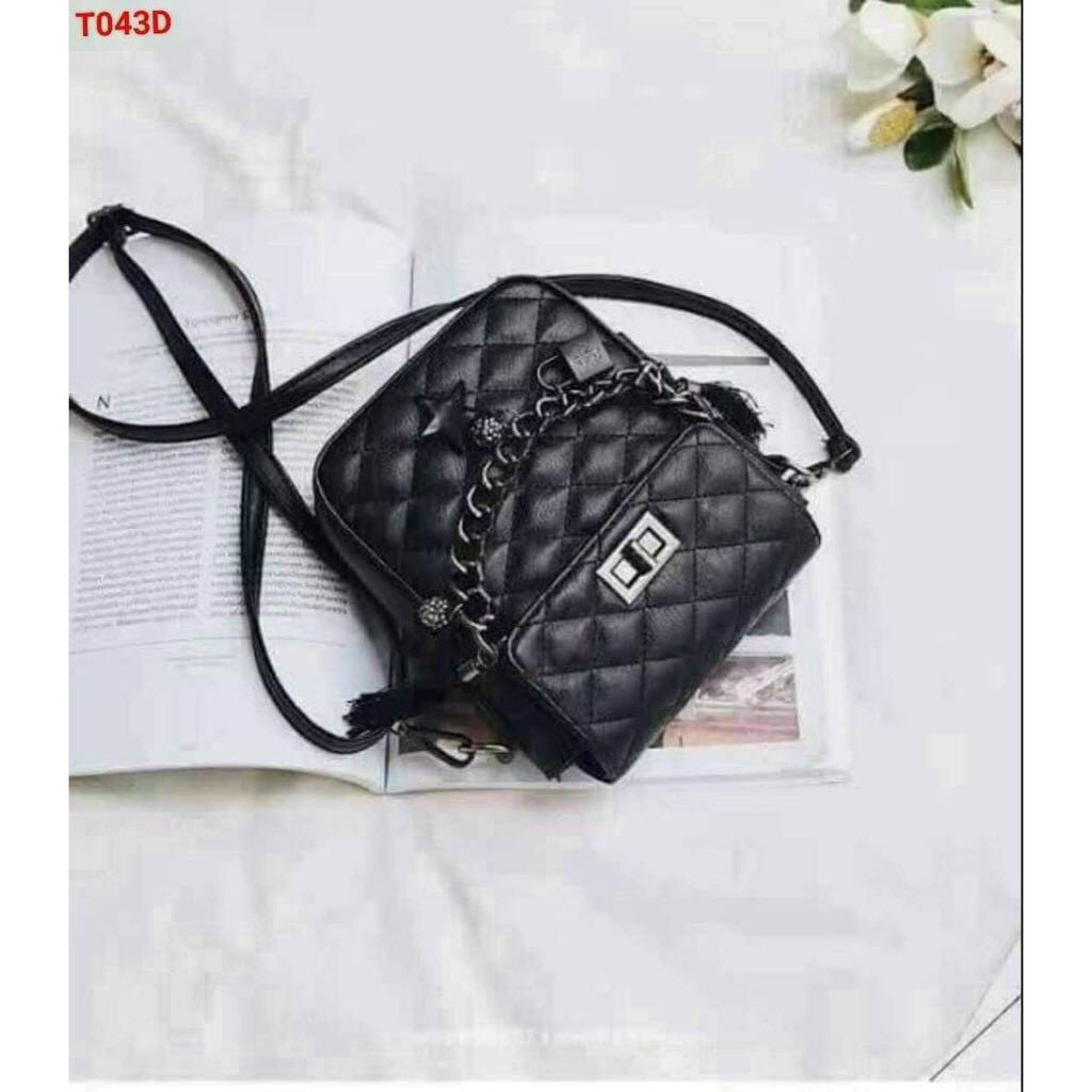 Túi đeo chéo dành cho nữ, chất da pu mềm mịn không thấm nước, kiểu dáng sang trọng trang nhã, phù hợp đi chơi hay đi dạo