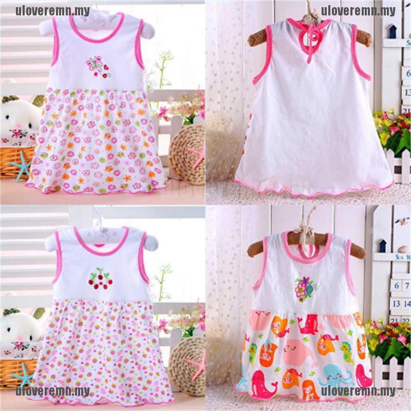 Đầm Cotton Sát Nách Cho Bé Gái