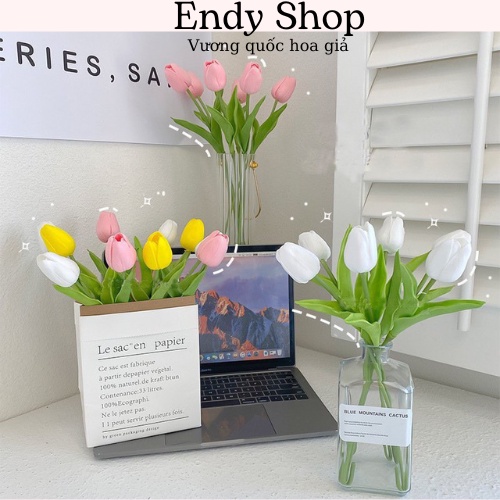 Hoa tulip giả hoa giả, quán cafe, decor phòng, phụ kiện chụp ảnh, trang trí nhà - Endy Shop