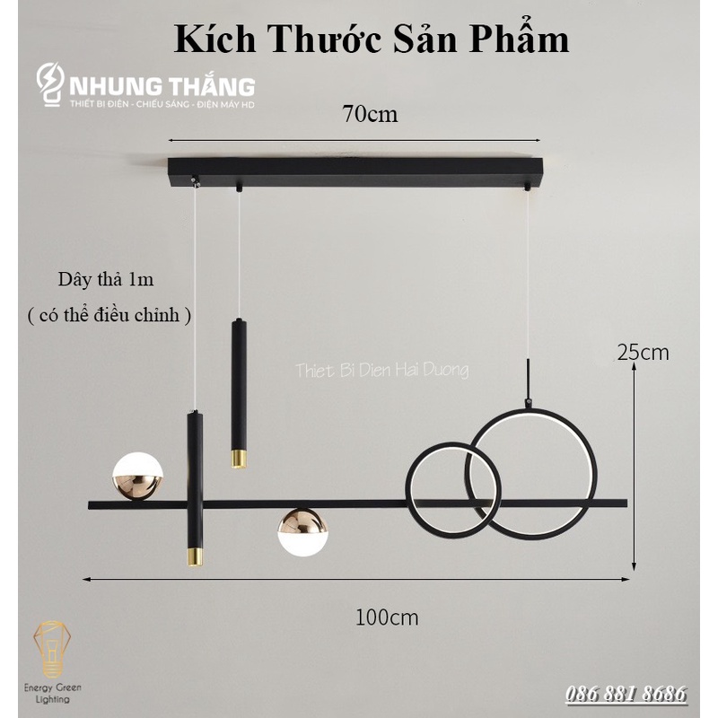 Đèn Thả 6 Bóng DGT-9841 - 3 Chế Độ Ánh Sáng - Decor Trang Trí Phòng Ăn,Phòng Khách Sang Trọng Cao Cấp - Bảo Hành 1 Năm