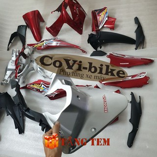 Bộ nhựa áo xe Wave RSX 110 [CÓ TẶNG TEM] nhựa ABS cao cấp màu ĐỎ ĐUN - B547