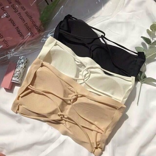 Áo Bra Croptop phi lụa bóng có mút - 263