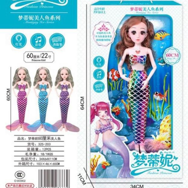 BÚP BÊ NÀNG TIÊN CÁ 60cm có 22 khớp.