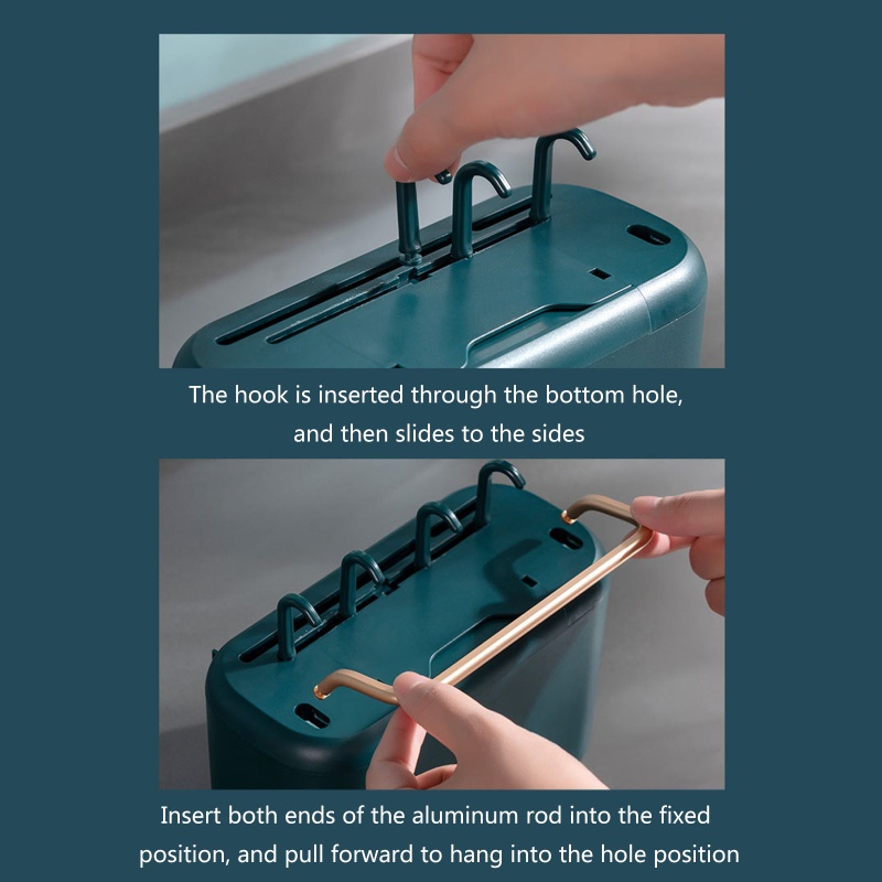 Giá Treo Khăn Gắn Tường Kèm Móc Phơi Khô Đồ Dùng Tiện Dụng