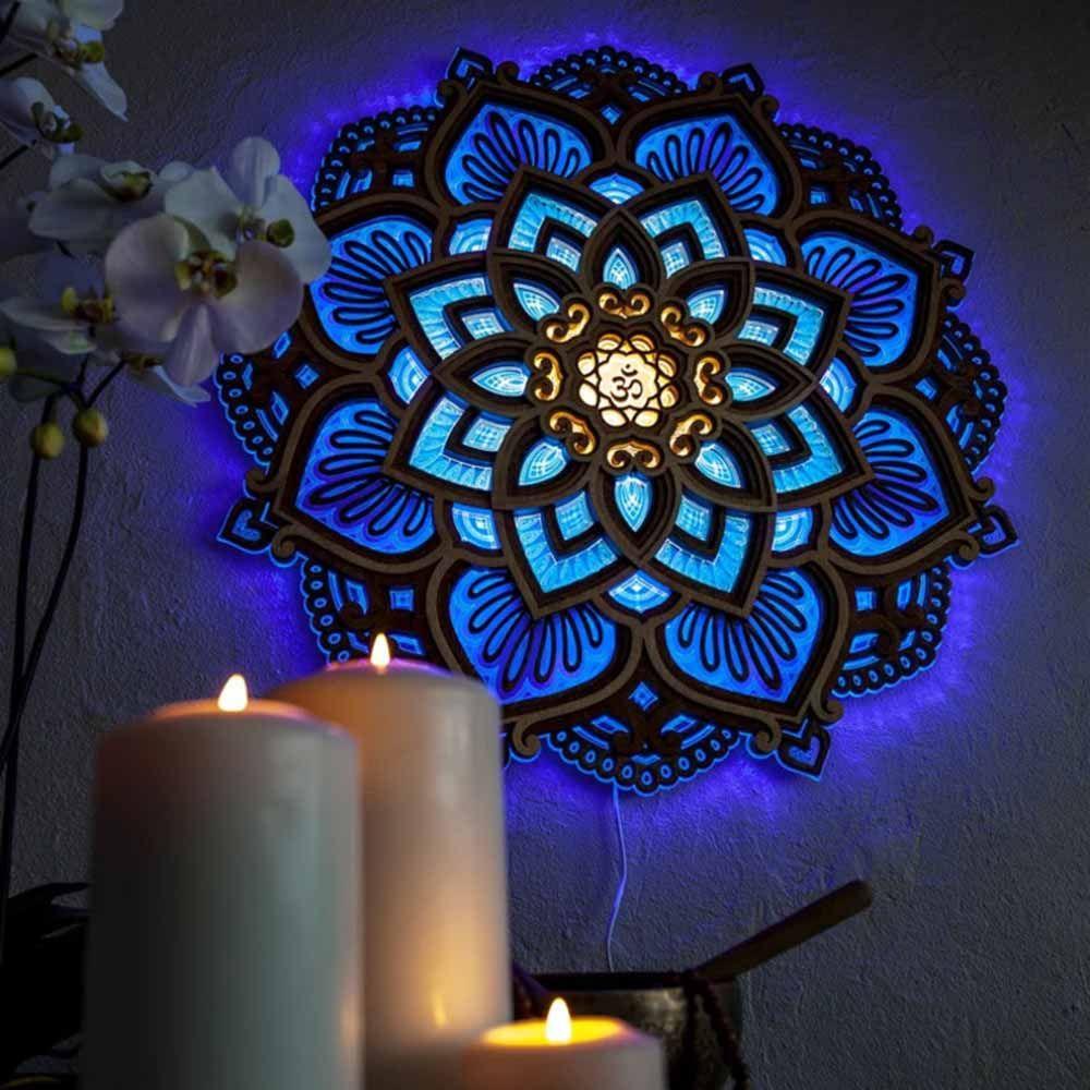 SUENIN Mandala Đèn LED Treo Trang Trí Phòng Khách, Tập Yoga