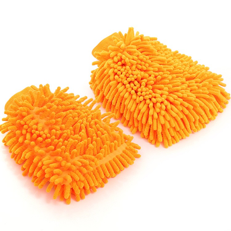 1 Găng Tay Rửa Xe Hơi Hai Mặt Bằng Sợi Microfiber Chenille