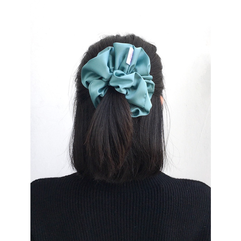 JANE - Dây chun buộc tóc Satin Scrunchies Handmade I Aqua Blue