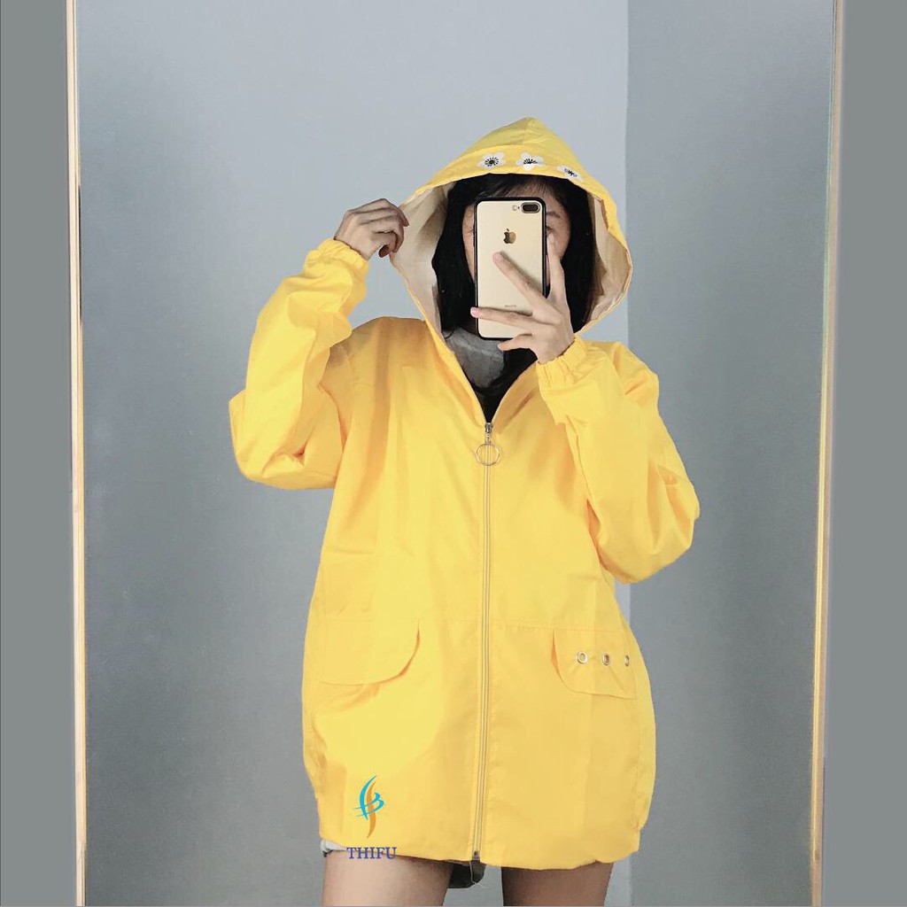 [Ảnh Thật]Áo Khoác Dù Nữ 2 Lớp 3 Bông Hoa Free Size 70kg AK18 | BigBuy360 - bigbuy360.vn