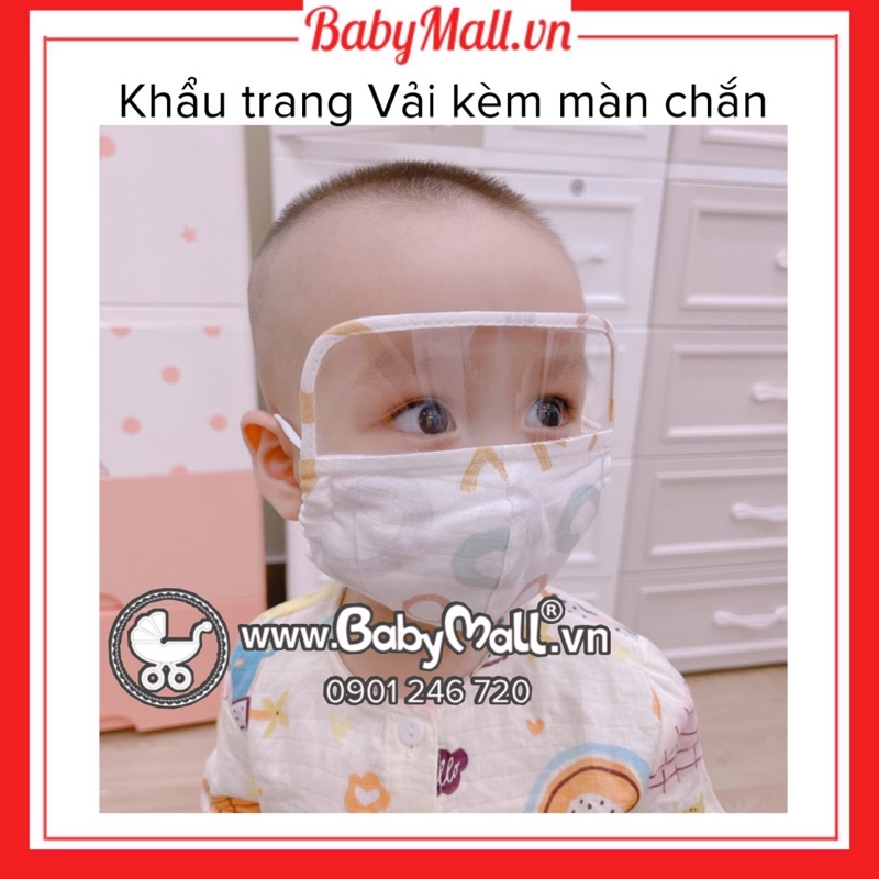 Khẩu trang vải kèm màn chắn cho bé ( từ 6m - 3 tuổi) 5445