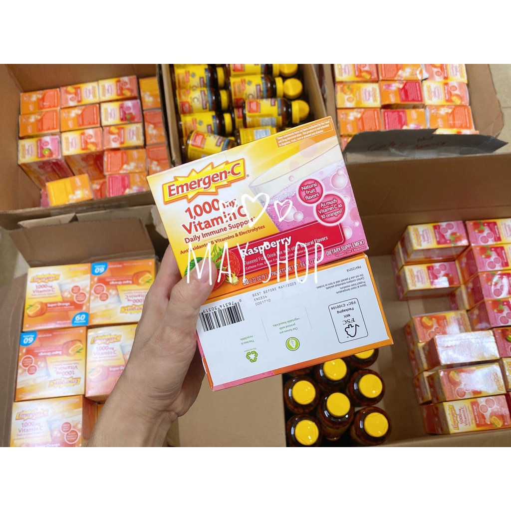 Bột Hòa Tan Trái Cây C Sủi EMERGEN-C 1000mg Bổ Sung Vitamin C, Tăng Sức Đề Kháng