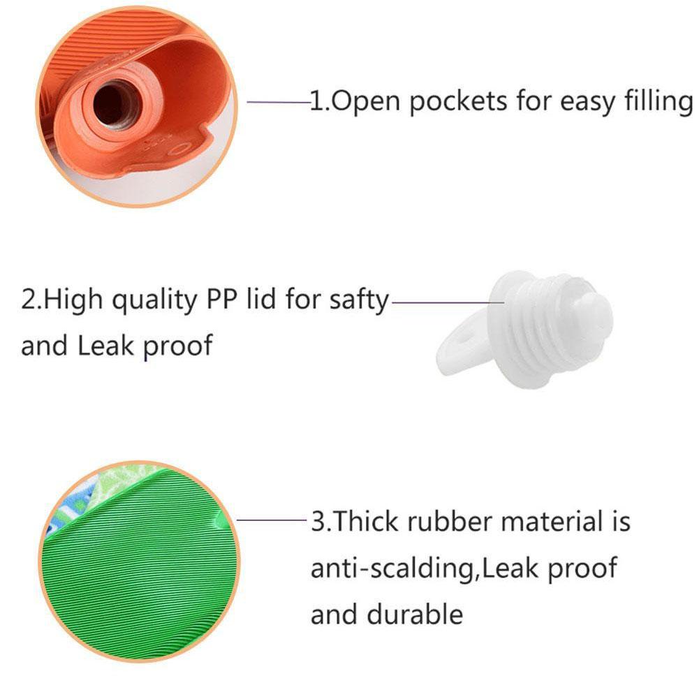 Túi Chườm Ấm Bụng / Tay / Chân Bằng Cao Su Đa Năng Bền Bỉ Chống Rò Rỉ Nước 500 / 1000 / 1750 / 2000ML Màu Sắc Ngẫu Nhiên