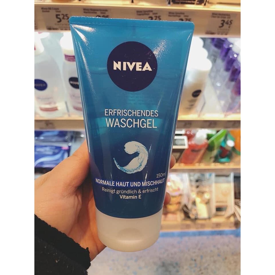 Sửa rửa mặt Nivea dành cho da thường và hỗn hợp hàng đức 150ml