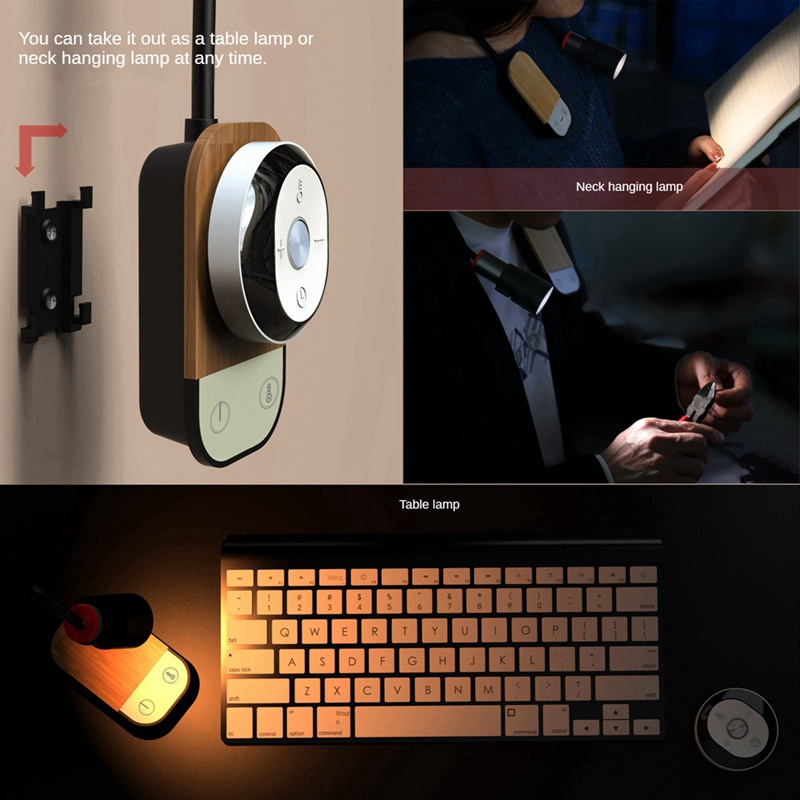 Đèn LED Đọc Sách Sạc Cổng USB Cảm Ứng Gắn Tường Kèm Điều Khiển Từ Xa Tiện Dụng