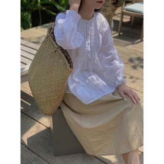 Áo xếp li ngực đính cúc bọc sa382 1994closet
