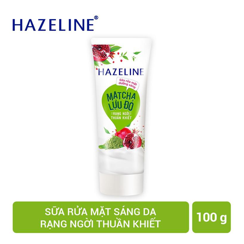 Sửa rữa mặt HAZELINE matcha lựu đỏ 100g