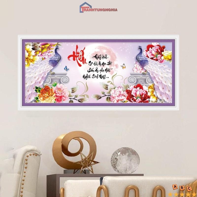 Tranh đính đá, tranh thêu chữ thập chữ hiếu