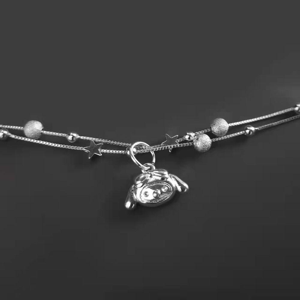 Vòng Đeo Tay Bằng Đồng Họa Tiết Hoạt Hình Melody Và Nơ Dễ Thương Dùng Làm Quà Tặng