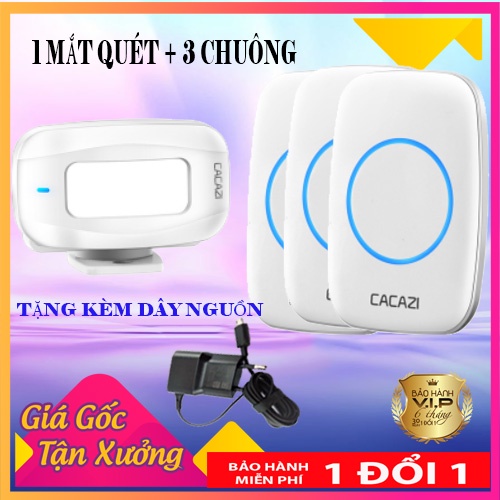 Chuông Báo Khách Chống Trộm Không Dây CACAZI - M10 Cảm Biến Chuyển Động Hồng Ngoại - Bảo hành 6 tháng