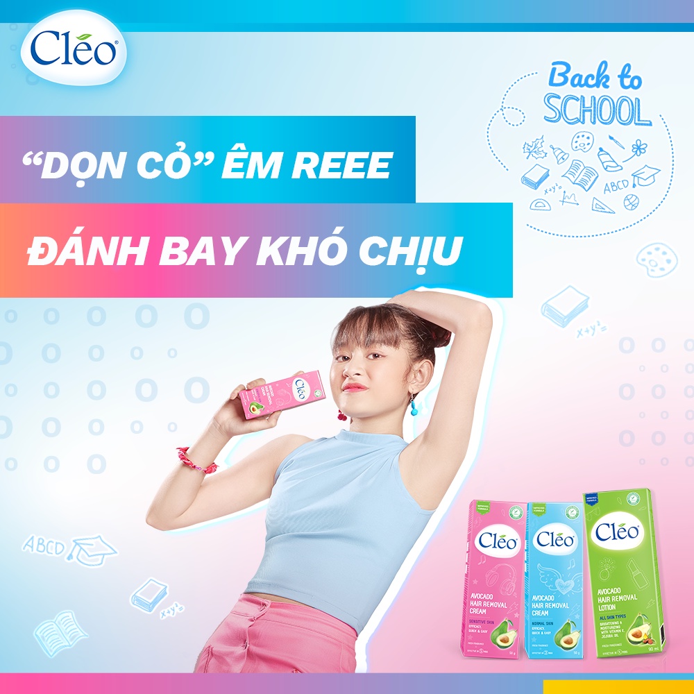 Bộ đôi Kem giảm thâm nách &amp; khử mùi Cléo 35g và Gel làm dịu da sau tẩy lông Cléo - Giúp chậm mọc lông 50g