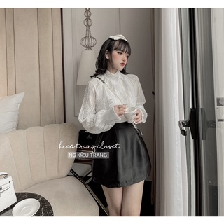 SƠ MI CỔ TÀU PHA REN
